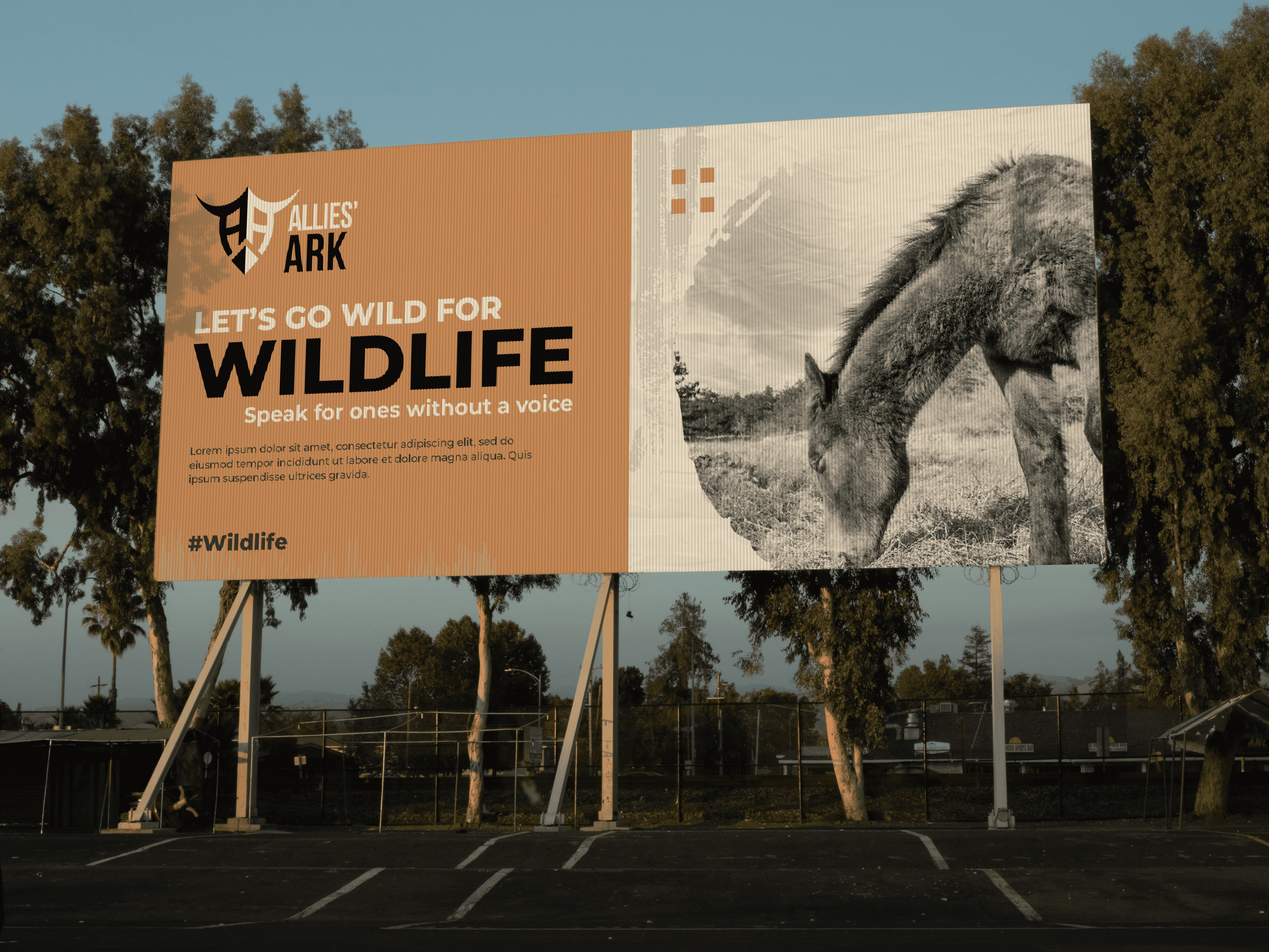 Mockup montrant le logo Allies Ark sur des supports imprimés